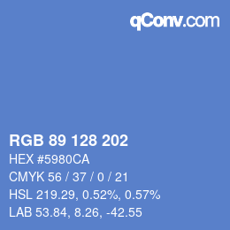 Código de color: RGB 89 128 202 | qconv.com
