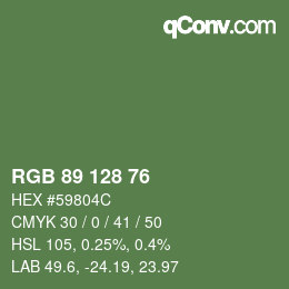 Color code: RGB 89 128 76 | qconv.com