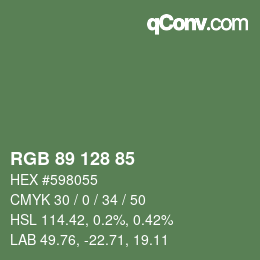 Color code: RGB 89 128 85 | qconv.com