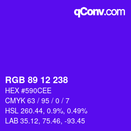 Color code: RGB 89 12 238 | qconv.com