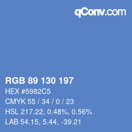 Color code: RGB 89 130 197 | qconv.com