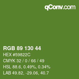 颜色代码: RGB 89 130 44 | qconv.com