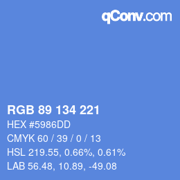 Color code: RGB 89 134 221 | qconv.com