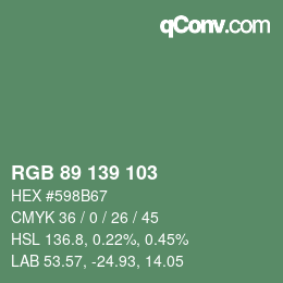 カラーコード: RGB 89 139 103 | qconv.com