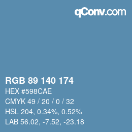 Color code: RGB 89 140 174 | qconv.com