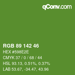 Color code: RGB 89 142 46 | qconv.com