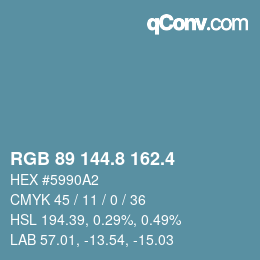 カラーコード: RGB 89 144.8 162.4 | qconv.com