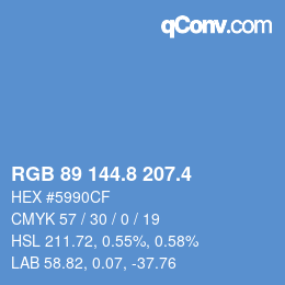 カラーコード: RGB 89 144.8 207.4 | qconv.com
