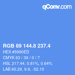 カラーコード: RGB 89 144.8 237.4 | qconv.com