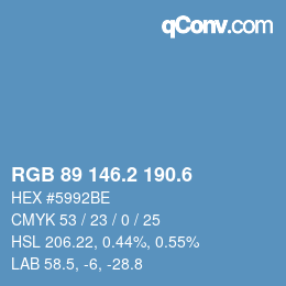 カラーコード: RGB 89 146.2 190.6 | qconv.com