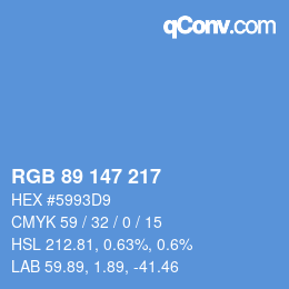 Color code: RGB 89 147 217 | qconv.com