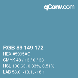 Color code: RGB 89 149 172 | qconv.com