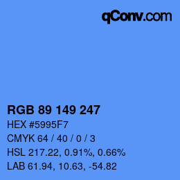 Color code: RGB 89 149 247 | qconv.com