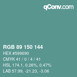 Farbcode: RGB 89 150 144 | qconv.com
