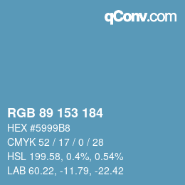 颜色代码: RGB 89 153 184 | qconv.com