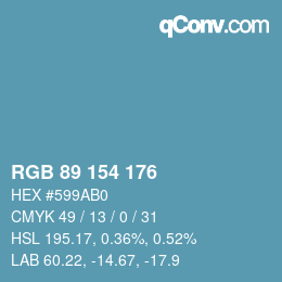 Código de color: RGB 89 154 176 | qconv.com