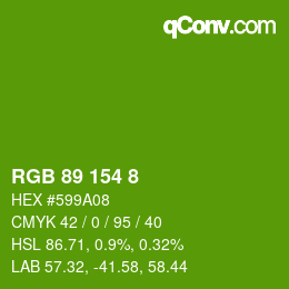 Color code: RGB 89 154 8 | qconv.com
