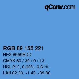 Color code: RGB 89 155 221 | qconv.com