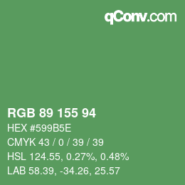 Código de color: RGB 89 155 94 | qconv.com