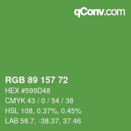 Color code: RGB 89 157 72 | qconv.com