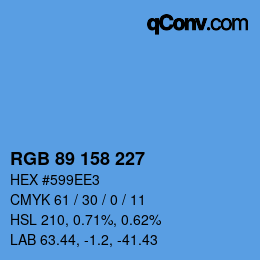 颜色代码: RGB 89 158 227 | qconv.com
