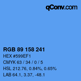 Color code: RGB 89 158 241 | qconv.com