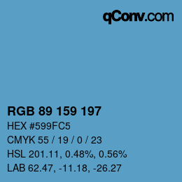 Color code: RGB 89 159 197 | qconv.com
