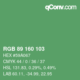 Color code: RGB 89 160 103 | qconv.com