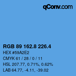 カラーコード: RGB 89 162.8 226.4 | qconv.com