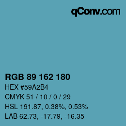 Color code: RGB 89 162 180 | qconv.com