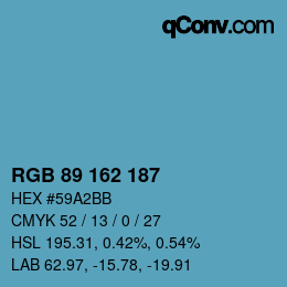 Color code: RGB 89 162 187 | qconv.com