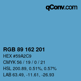 Color code: RGB 89 162 201 | qconv.com