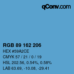 Color code: RGB 89 162 206 | qconv.com