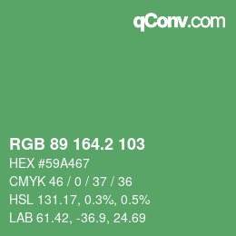 カラーコード: RGB 89 164.2 103 | qconv.com