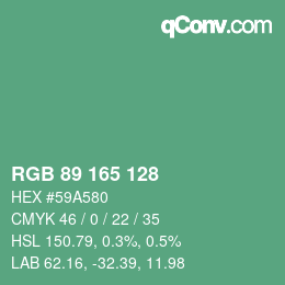 Color code: RGB 89 165 128 | qconv.com
