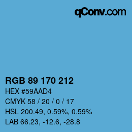 Color code: RGB 89 170 212 | qconv.com