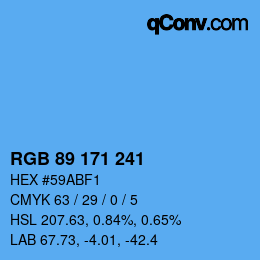 Color code: RGB 89 171 241 | qconv.com