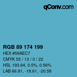 Color code: RGB 89 174 199 | qconv.com