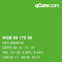 Código de color: RGB 89 175 50 | qconv.com