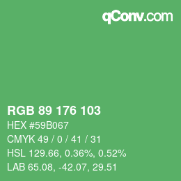Color code: RGB 89 176 103 | qconv.com