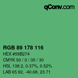 颜色代码: RGB 89 178 116 | qconv.com