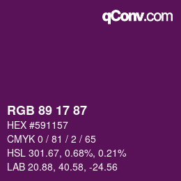 カラーコード: RGB 89 17 87 | qconv.com