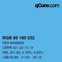 Color code: RGB 89 180 232 | qconv.com