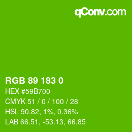 Color code: RGB 89 183 0 | qconv.com