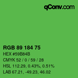 Color code: RGB 89 184 75 | qconv.com