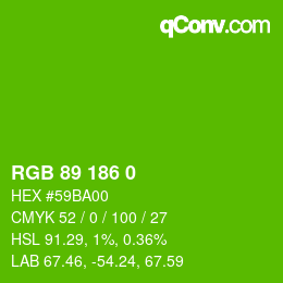 Color code: RGB 89 186 0 | qconv.com