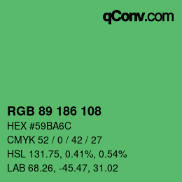 Farbcode: RGB 89 186 108 | qconv.com