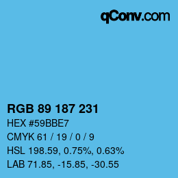Color code: RGB 89 187 231 | qconv.com