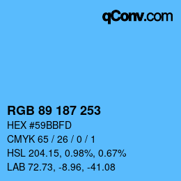 Color code: RGB 89 187 253 | qconv.com