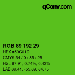 Código de color: RGB 89 192 29 | qconv.com